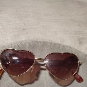 Heart-Shaped Gold Sunglasses